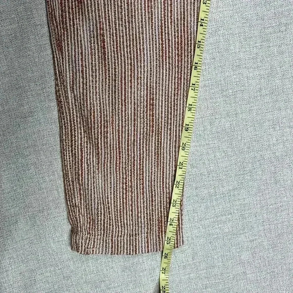 Free People Pants High Rise Tapered Leg Striped Pockets Drawstring Sz 8 - Picture 5 of 11